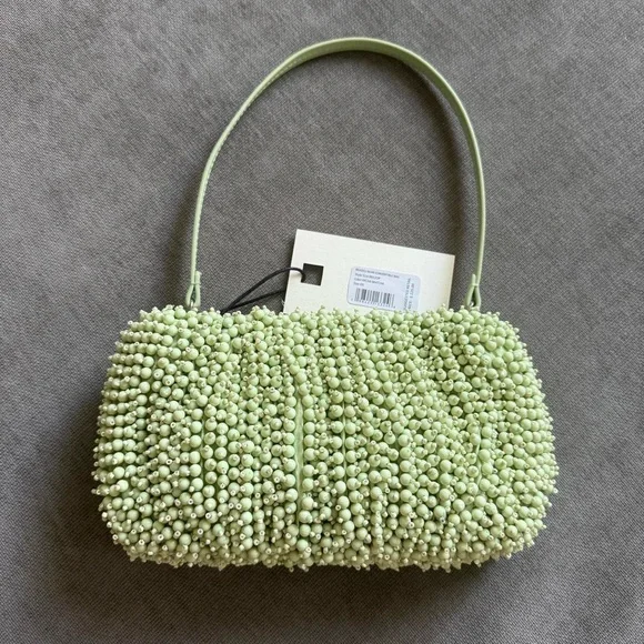 Staud Beaded Bean Bag in Matcha - Picture 5 of 6